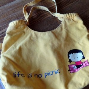 Angry Little Girls Yellow Bag with zipper pouch